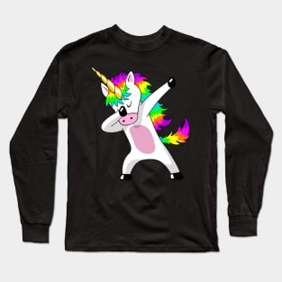 Dabbing Unicorn Dab Cute Summer Long Sleeve T-Shirt